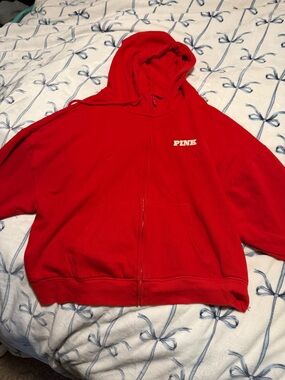 Victoria's Secret PINK Red Zip-Up Hoodie